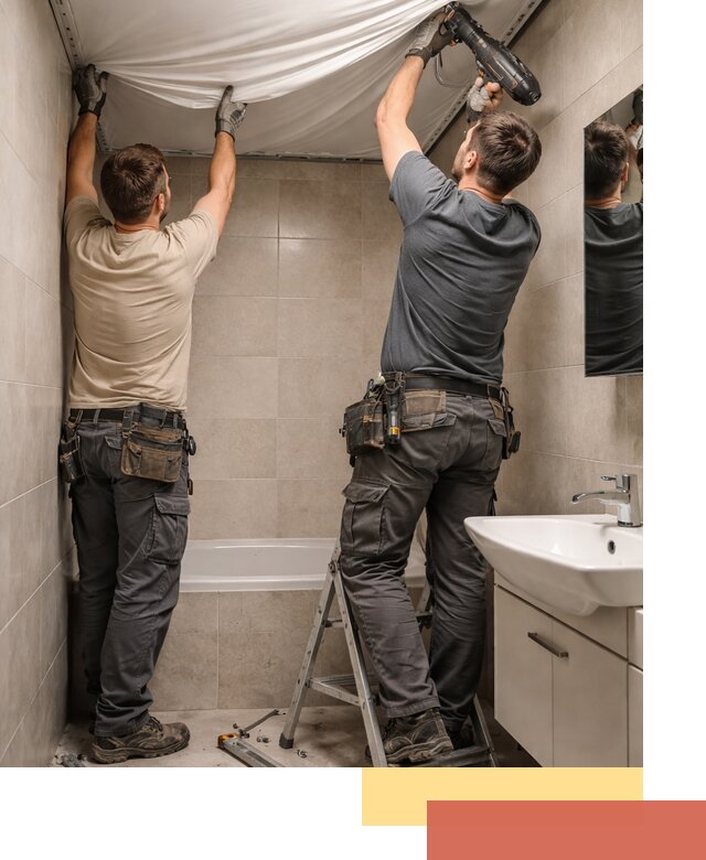 Монтаж натяжного потолка в ванной в Фурманове быстро и качественно