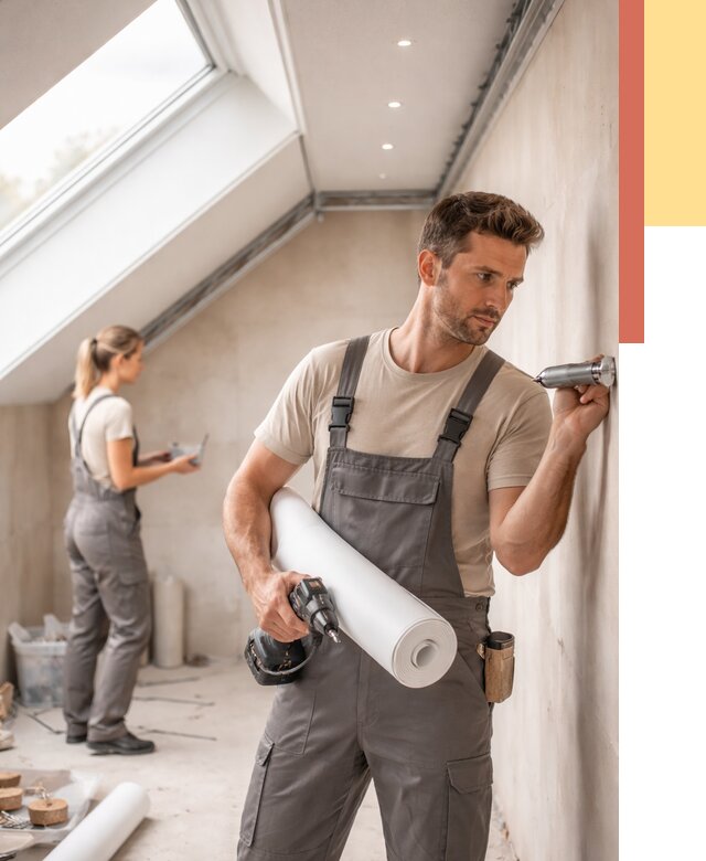 Монтаж натяжного потолка на мансарде в Фурманове от 3566 руб. | ОТДЕЛОЧНИК-Фрв