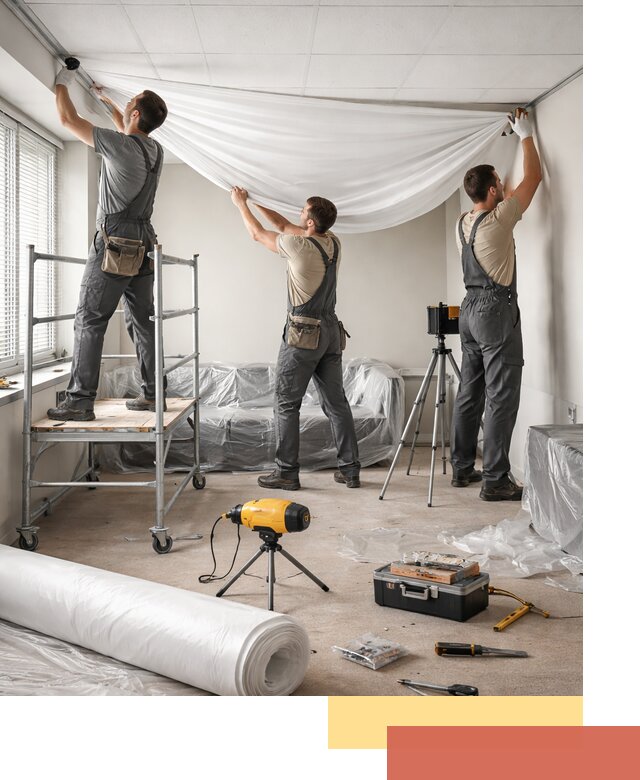 Монтаж натяжного потолка в офисе в Фурманове