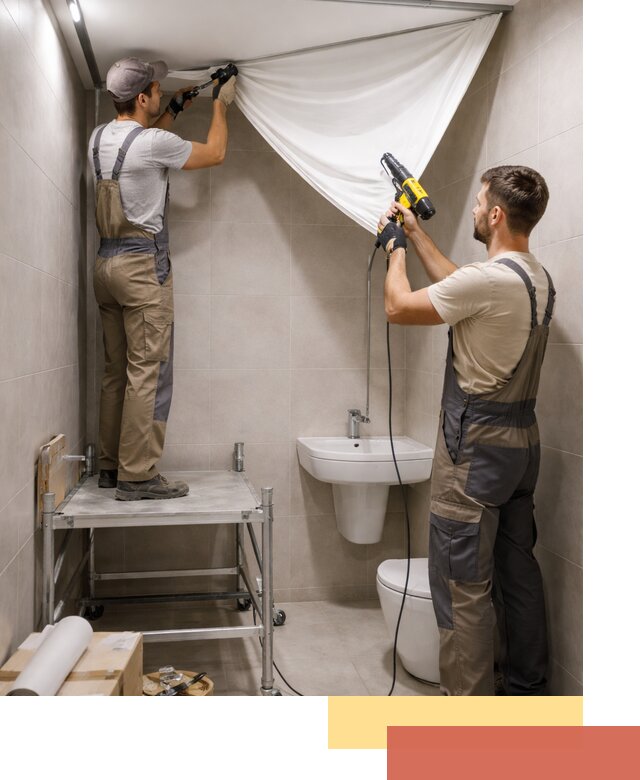 Монтаж натяжного потолка в санузле в Фурманове