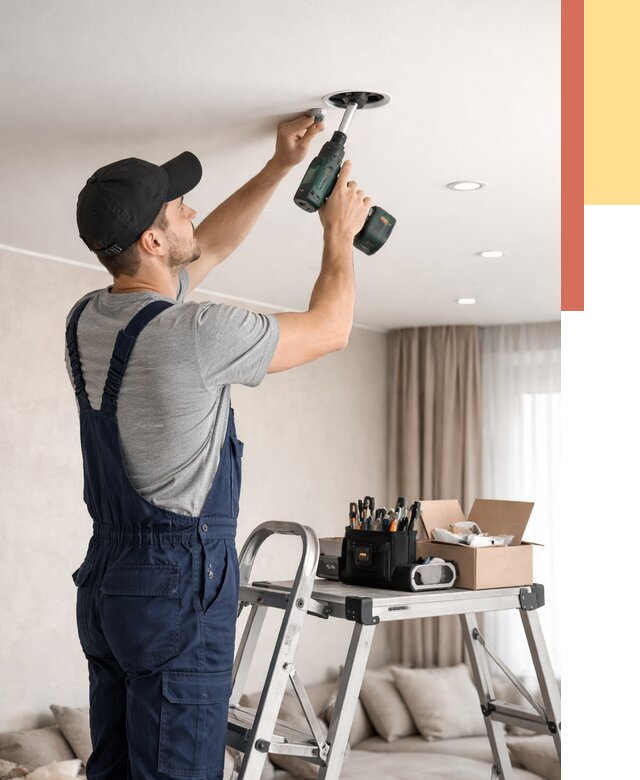 Установка и монтаж точечных светильников в натяжной потолок в Фурманове от 1834 руб. | ОТДЕЛОЧНИК-Фрв