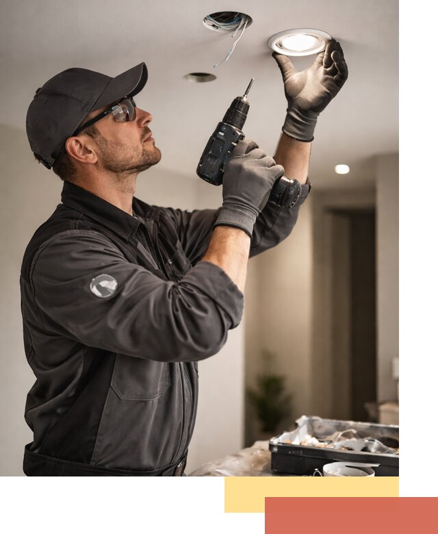 Установка точечных светильников в натяжной потолок в Фурманове