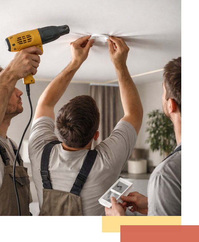 Ремонт прокола полотна натяжного потолка в Фурманове