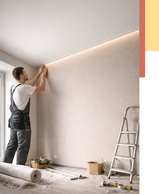 Теневые натяжные потолки в Фурманове от 8354 руб. под ключ | ОТДЕЛОЧНИК-Фрв