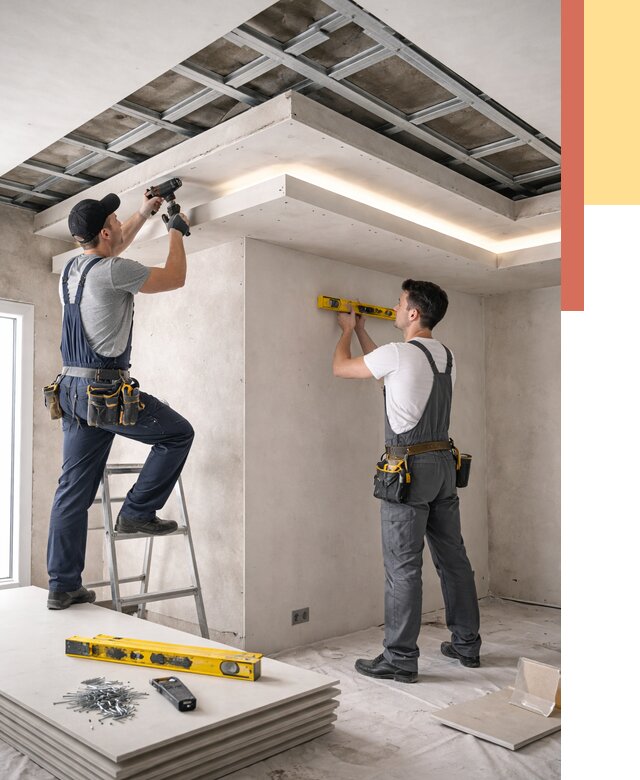 Двухуровневый потолок из гипсокартона в Фурманове от 1477 руб. под ключ | ОТДЕЛОЧНИК-Фрв