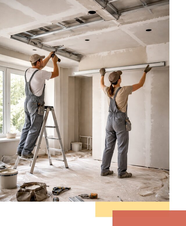 Монтаж многоуровневого потолка из гипсокартона в Фурманове