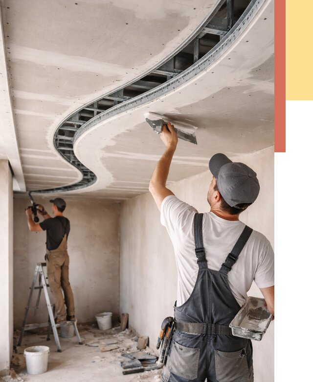 Криволинейный потолок из гипсокартона в Фурманове от 2139 руб./м2 | ОТДЕЛОЧНИК-Фрв