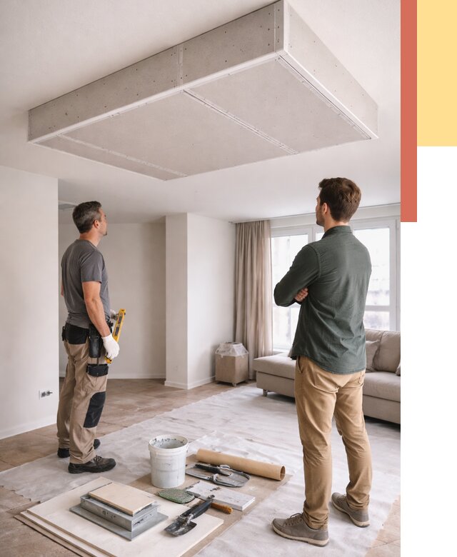 Короб на потолке из гипсокартона в Фурманове от 2241 руб. — монтаж и услуги под ключ | ОТДЕЛОЧНИК-Фрв