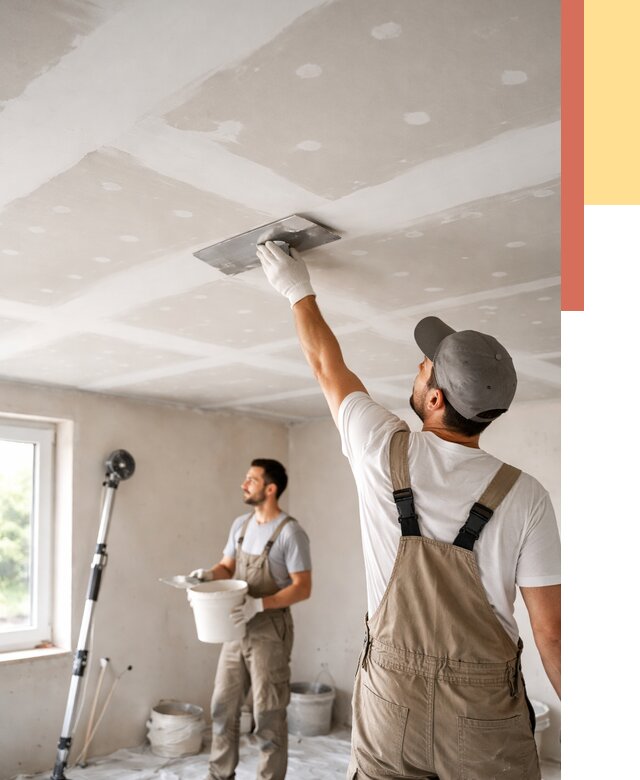 Шпаклевка потолка из гипсокартона в Фурманове от 3260 руб./м2 — услуги под ключ | ОТДЕЛОЧНИК-Фрв
