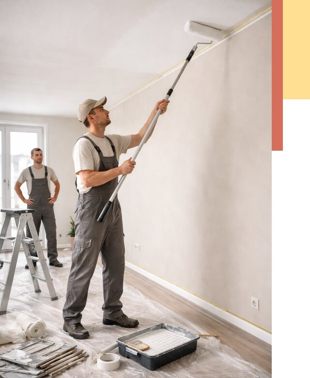 Покраска потолка из гипсокартона в Фурманове от 4585 руб./м2 — услуги под ключ | ОТДЕЛОЧНИК-Фрв