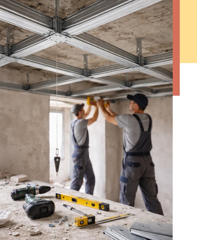 Монтаж каркаса потолка из профиля в Фурманове от 4585 руб. — услуги ОТДЕЛОЧНИК-Фрв