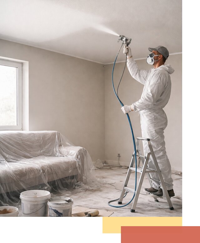 Покраска потолка краскопультом в Фурманове быстро и качественно