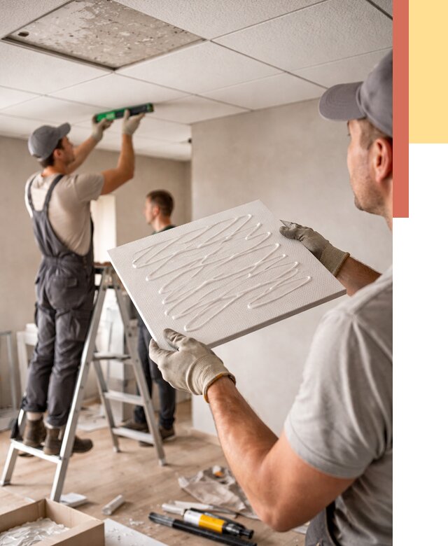 Монтаж потолочной плитки в Фурманове от 4585 руб. — быстро и недорого | ОТДЕЛОЧНИК-Фрв